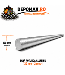 Bara rotunda aluminiu 130 mm, 3 metri, EN AW-2007